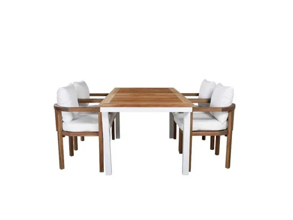 Cheap Panama Tuinmeubelset Tafel 90X152/210Cm En 4 Stoel Erica Naturel, Wit. Loungeset