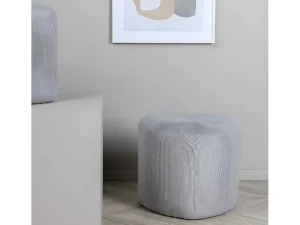 Online Peg Poef, Hocker O46Cm Fluweel Grijs. Poef