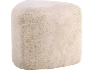 Hot Peg Poef, Hocker O46Cm Teddystof Beige. Poef