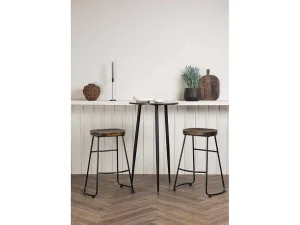 Hot Plaza Barmeubelset Bartafel Zwart En 2 Ozark Barstoelen Naturel. Barmeubel