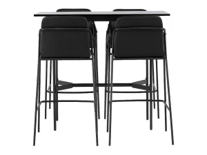 Discount Rax Barmeubelset Bartafel Zwart En 4 Tvist Barstoelen Zwart. Barmeubel