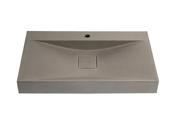 Flash Sale Rechthoekige Wastafel Om Te Plaatsen Van Beton - L80 X B48 Cm - Serov Wastafel