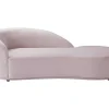 Clearance Rechtse Chaise Longue Met Bekleding In Roze Fluweel Lonigo Van Chaise Longue