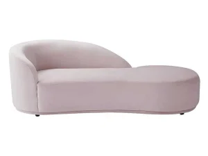 Clearance Rechtse Chaise Longue Met Bekleding In Roze Fluweel Lonigo Van Chaise Longue