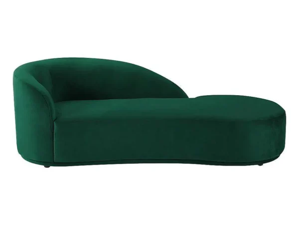 Outlet Rechtse Chaise Longue Met Bekleding In Groen Fluweel Lonigo Van Chaise Longue