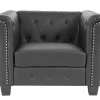 Best Sale Relaxfauteuil Edinburgh Ronde Poten, Vierkante Voet, Zwart Fauteuil Met Holle Rugleuning