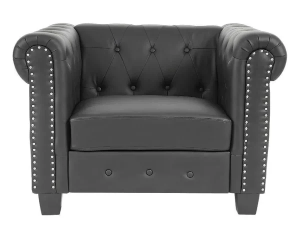 Best Sale Relaxfauteuil Edinburgh Ronde Poten, Vierkante Voet, Zwart Fauteuil Met Holle Rugleuning