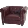 Best Sale Relaxfauteuil Edinburgh Ronde Poten, Ronde Poten, Roodbruin Fauteuil Met Holle Rugleuning