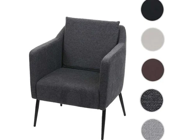 Best Sale Relaxfauteuil Mcw-H93A, Stof/Textiel Donkergrijs Fauteuil Met Holle Rugleuning