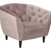 Sale Rian Fauteuil In Dusty Rose Met Zwarte Poten. Fauteuil Met Holle Rugleuning