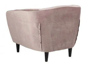 Sale Rian Fauteuil In Dusty Rose Met Zwarte Poten. Fauteuil Met Holle Rugleuning