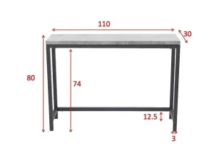 Flash Sale Rise Sidetable 30X110 Cm Beton Decor, Zwart. Sidetable