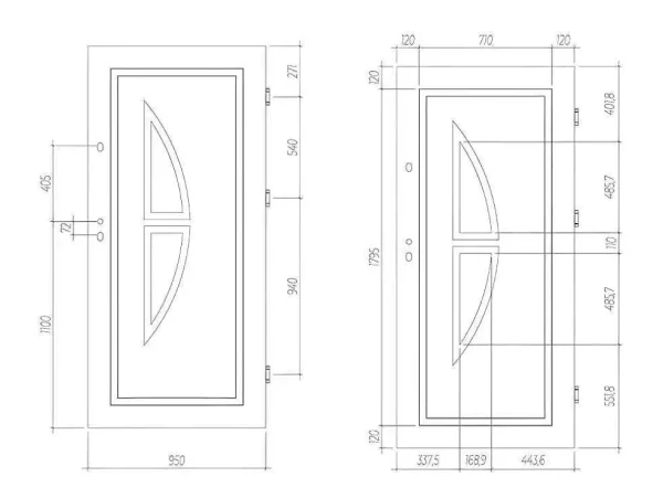 Cheap Roestvrij-Stalen Toegangsdeur H.207 X B.100 Cm Wit - Rechter Deur - Covas Voordeur