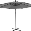 Cheap Ronde Hangparasol - Grijs - Staal - Ledverlichting - Diameter: 2,93 M - Pocota Parasol