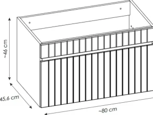 Shop Roze Gestreept Hangmeubel Voor Badkamer Met Inbouwwastafel - 80 Cm - Satara Badkamermeubel Met Enkele Wastafel