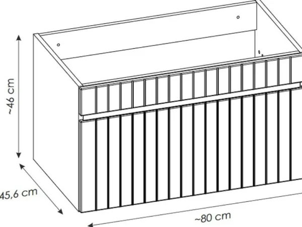 Shop Roze Gestreept Hangmeubel Voor Badkamer Met Inbouwwastafel - 80 Cm - Satara Badkamermeubel Met Enkele Wastafel