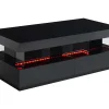 Fashion Salontafel Fabio - Zwart Gelakt Mdf - Met Leds - 2 Lades En 2 Nissen Salontafel