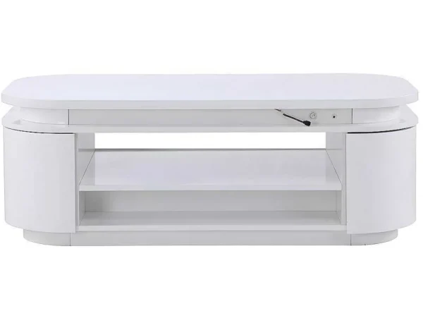 Best Salontafel Met 4 Kasten En 1 Lade - Leds - Mdf - Witgelakt - Vandana Salontafel