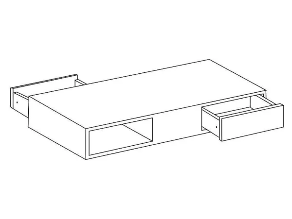 Cheap Salontafel Met Draaibaar Tafelblad, 2 Lades En 2 Nissen - Mdf - Wit Gelakt - Ilya Salontafel