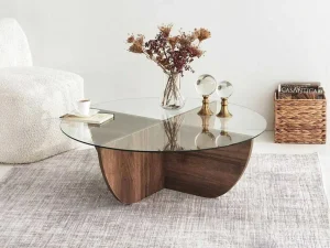 New Salontafel Van Gehard Glas - Naturel En Transparant - Aysun Salontafel