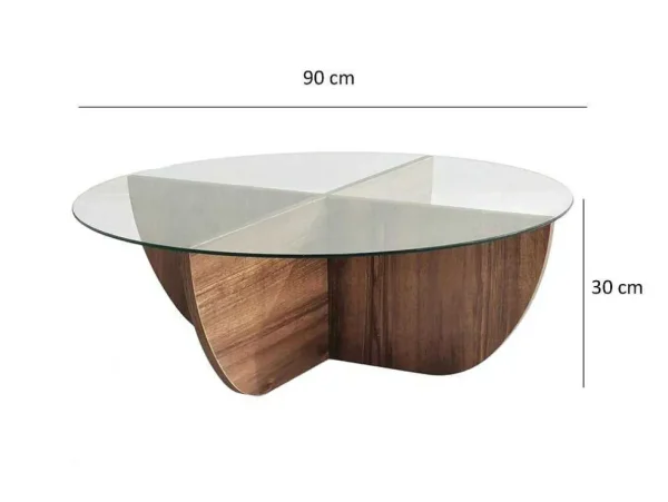 New Salontafel Van Gehard Glas - Naturel En Transparant - Aysun Salontafel