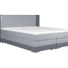 Shop Samenstelling Boxspring Hoofdbord Met Leds + Lattenbodems + Matras + Dekmatras Asti Van Ysmee - 160 X 200 Cm - Antraciet En Lichtgrijs Boxspringbed