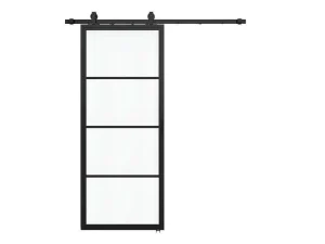 Online Schuifdeur Sinca - H205Cm X B73Cm - Helder Gehard Glas En Aluminium Schuifdeur