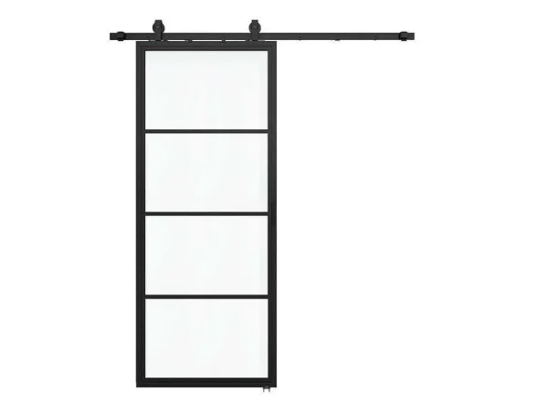 Online Schuifdeur Sinca - H205Cm X B73Cm - Helder Gehard Glas En Aluminium Schuifdeur