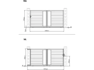 New Schuifpoort Van Aluminium Met Motieven - Halfopengewerkt - L. 374 X H. 180 Cm - Antraciet - Gregor Hekjes & Poorten