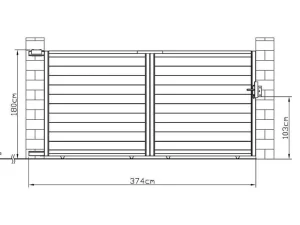 Hot Schuifpoort Van Antraciet Opengewerkt Aluminium - L374 X 180 Cm - Nazario Hekjes & Poorten