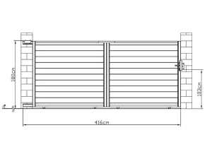 New Schuifpoort Van Antraciet Opengewerkt Aluminium - L416 X 180 Cm - Nazario Hekjes & Poorten