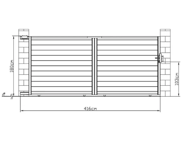 New Schuifpoort Van Antraciet Opengewerkt Aluminium - L416 X 180 Cm - Nazario Hekjes & Poorten