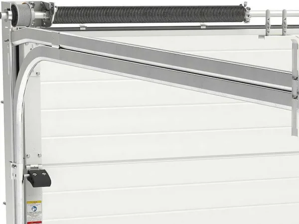 Discount Sectionale Garagedeur Grijs Gegroefd Effect Met Motor - Noria Garagedeur