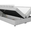 Store Set Bed Met Hoofdbord Met Capitons + Bedbodem Met Opbergruimte + Matras+ Dekmatras - 160 X 200 Cm - Stof - Lichtgrijs - Kida Van Ysmee Boxspringbed