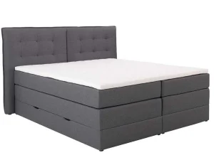 Flash Sale Set Boxspring Met Hoofdbord + Bedbodems Met Opbergruimte + Matras + Dekmatras - 180 X 200 Cm - Antracietkleurige Stof - Perama Van Boxspringbed