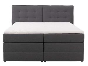 Discount Set Boxspring Met Hoofdbord + Bedbodems Met Opbergruimte + Matras + Dekmatras - 160 X 200 Cm - Antracietkleurige Stof - Perama Van Boxspringbed