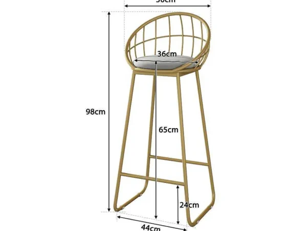 Cheap Set "Eat Standing": Bartafel En 2 Krukken - Metalen Structuur - Goud Keukenmeubel