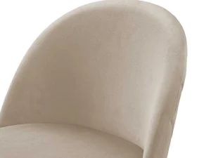 Clearance Set Van 2 Barkrukken Melbourne - Fluweel En Goudkleurig Metaal - Beige Barkruk