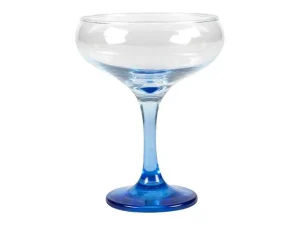 Online Set Van 6 Blauwe Cocktailglazen Op Voet 32 Cl - D. 6.5 X H. 20 Cm - Coraly Tafelservies