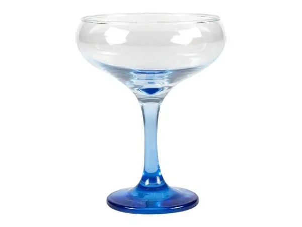 Online Set Van 6 Blauwe Cocktailglazen Op Voet 32 Cl - D. 6.5 X H. 20 Cm - Coraly Tafelservies