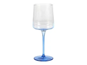 Cheap Set Van 6 Blauwe Wijnglazen Op Voet 27 Cl - D. 9.5 X H. 13 Cm - Coraly Tafelservies