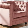 Cheap Set Van 2 Fauteuils Chesterfield - Fluweel - Pastel Roze Fauteuil Stof