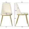 Outlet Set Van 4 Fluwelen Gestoffeerde Stoelen Met Rugleuning - Goud Metalen Structuur - Beige Stoel