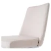 Sale Set Van 2 Fluwelen Sledestoelen - Rugleuning Ruitpatroon - Onderstel Zilverkleurig Metaal - Beige Stoel