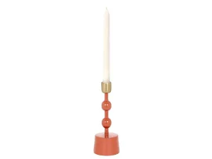 Online Set Van 2 Geemailleerde Aluminium Kandelaars - H.26,5 Cm En H.22 Cm - Terracotta - Parina Kandelaar En Kaars