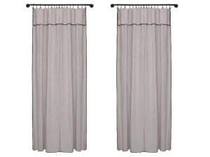 Best Set Van 2 Gordijnen Van Katoen En Linnen - 140 X 280 Cm - Taupegrijs - Borina Aanbiedingen: Woonaccessoires