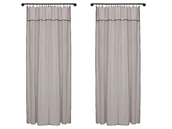 Best Set Van 2 Gordijnen Van Katoen En Linnen - 140 X 280 Cm - Taupegrijs - Borina Aanbiedingen: Woonaccessoires