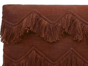 Fashion Set Van 2 Kussens 100% Katoen Met Franjes Bonel - 30 X 50 Cm - Terracotta Huistextiel