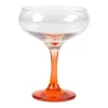 New Set Van 6 Oranje Cocktailglazen Op Voet 32 Cl - D. 6.5 X H. 20 Cm - Coraly Tafelservies