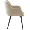 Online Set Van 2 Stoelen Heka - Met Armleuningen - Stof En Metaal - Beige Stoel